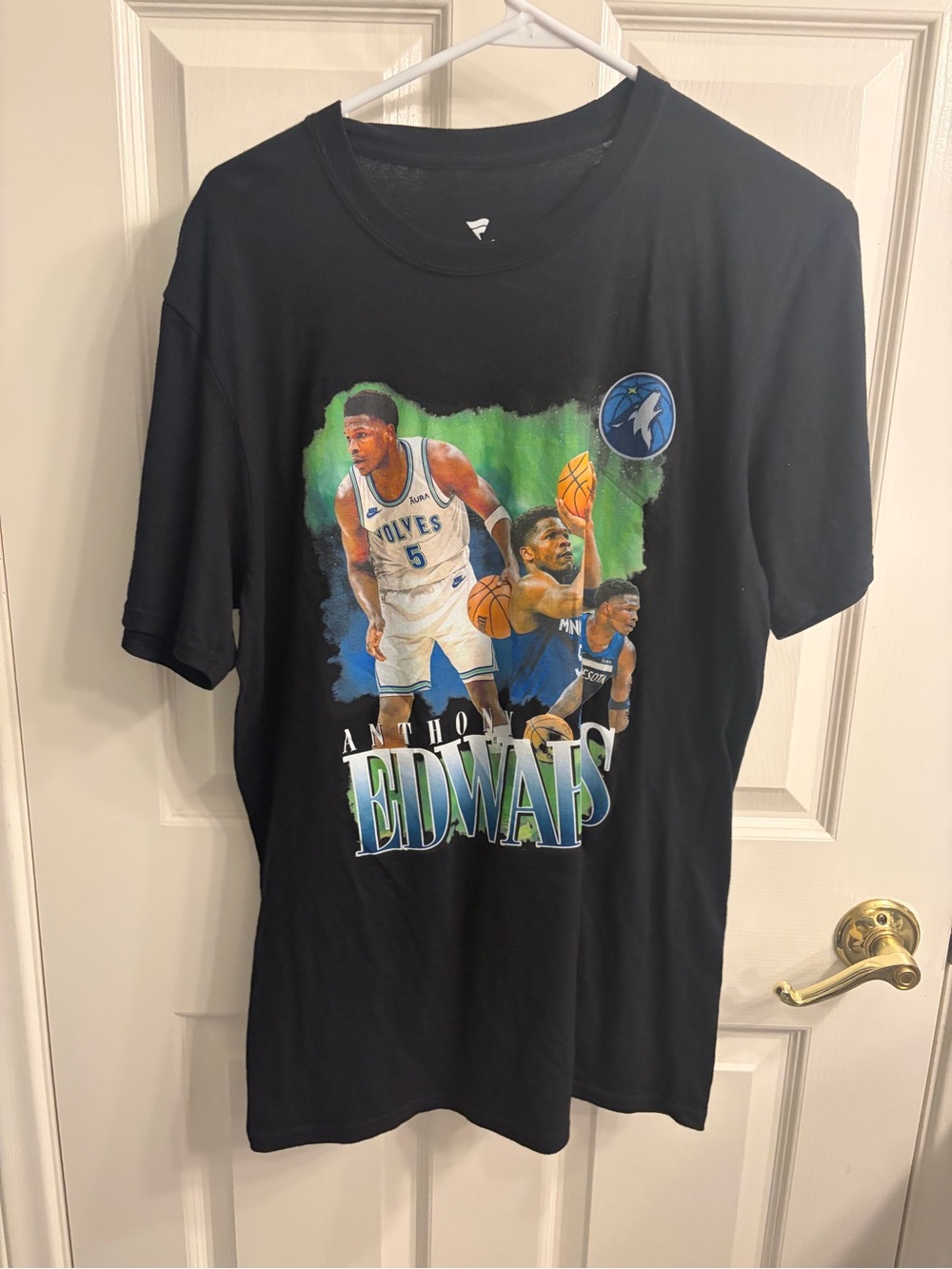 Anthony Edwards Minnesota Wolves Black Graphic Tee